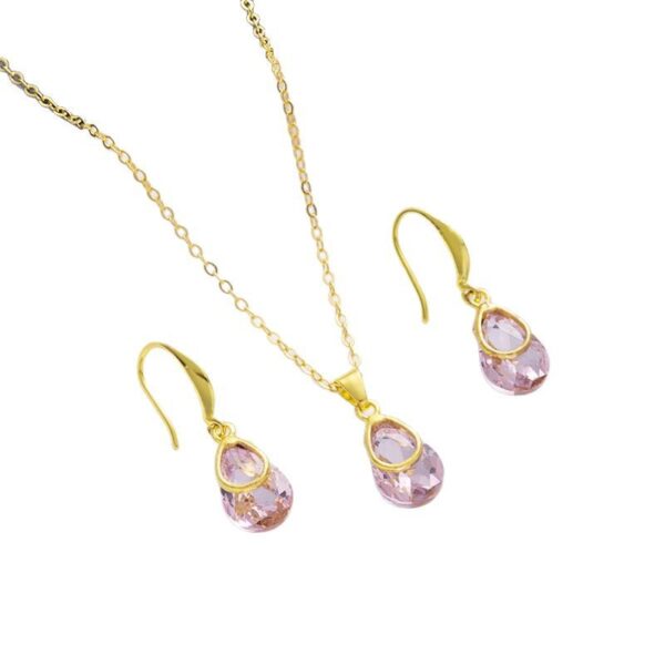 Wholesale Cross-border Explosive Jewelry Women's High-end Pendant Necklace Women's Light Luxury Simple Earrings Design Niche Jewelry suit