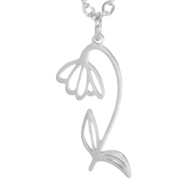 Wholesale Simple 18k Real Gold Plating Non-fading Ten Birthday Month Flower 304 Material Diy Stainless Steel Pendant