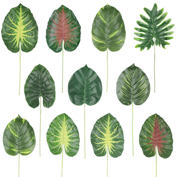 Wholesale Cross-border Artificial Simulated Green Plants, Interior Decoration, Taro Leaves, Green Plant Wall Aessories, Fake Leaves, Wedding Arrangements, Spring Rain Leaves