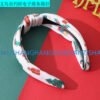 Wholesale Cross-Border New Christmas Party Ladies Headband Printed Santa Claus Holiday Decoration Headband Cross Fabric
