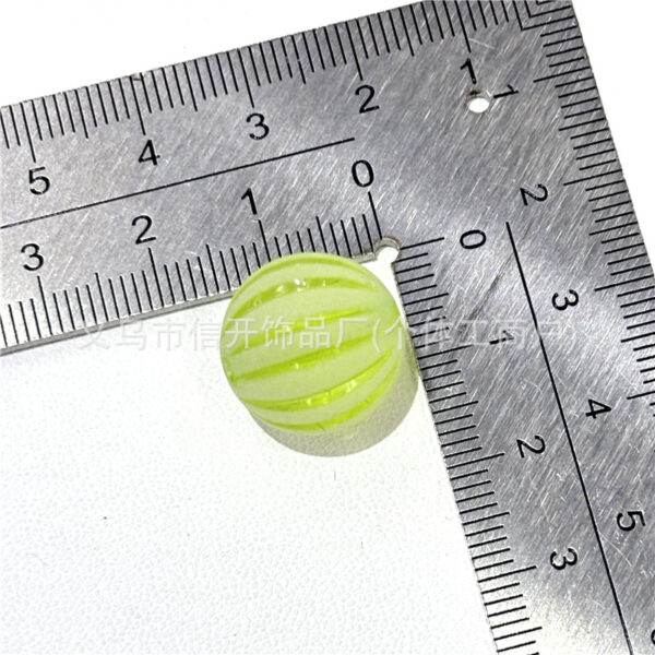 Wholesale Through-hole colored frosted pumpkin round beads