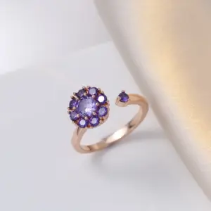 J0002 Rose Gold Purple Ring