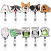 Wholesale New Creative Animal Acrylic Dog Easy Pull Buckle Rotating ID Buckle Doctor Nurse Telescopic Easy Pull Badge Clip