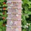 Wholesale Jewelry Casual Simple Style Starfish Heart Shape Fish Tail Copper Zircon 18K Gold Plated Polishing Enamel Inlay Bracelets