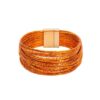 Wholesale Bohemian minimalist style imitation gold thread multi-layer PU leather women's bracelet with magnetic clasp.