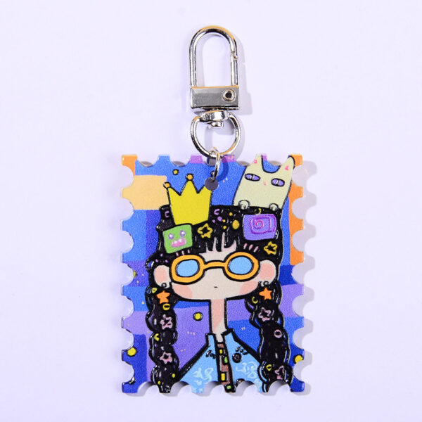 Wholesale 10pcs/pack Acrylic Printed Keychain Pendant DIY Jewelry