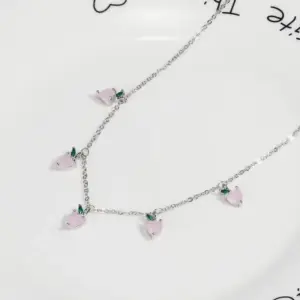 White Gold Color White Lychee Necklace