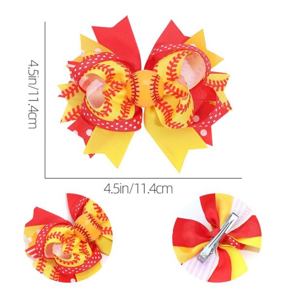 Wholesale Sports Ball Children's Hair Multi-layer Rib Ribbon Bow Hairpin Baby Sports