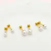 Wholesale PVD Coated Real Gold Plated 14K Gold Round 304 Stainless Steel Casual Simple Style Waterproof Non Tarnish Ear Studs