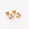 Wholesale PVD Coated Real Gold Plated 14K Gold Heart Shape Mushroom Planet 304 Stainless Steel Simple Style Shiny Waterproof Non Tarnish Ear Studs