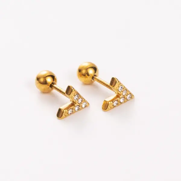 Wholesale PVD Coated Real Gold Plated 14K Gold Heart Shape Mushroom Planet 304 Stainless Steel Simple Style Shiny Waterproof Non Tarnish Ear Studs