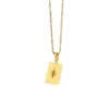 Wholesale Rectangular Sunlight Pendant 18k Gold Plated Stainless Steel Necklace