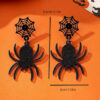 Wholesale Cross-Border Hot Selling Spider Web Earrings Halloween DIY Jewelry Flat Acrylic Horror Black Spider Earrings for Women
