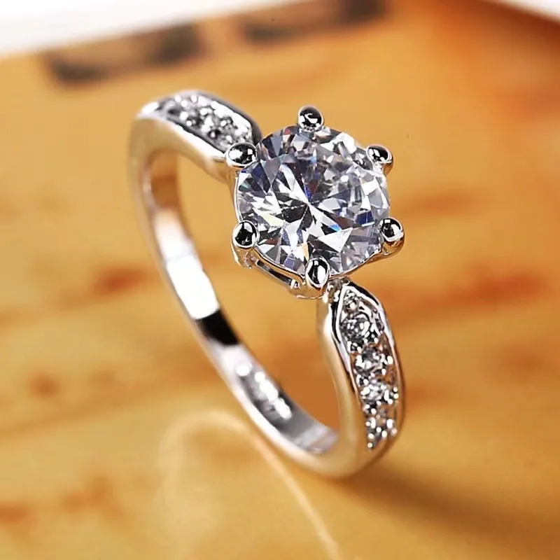 Wholesale Simple Style Round Copper Inlay Zircon Open Rings