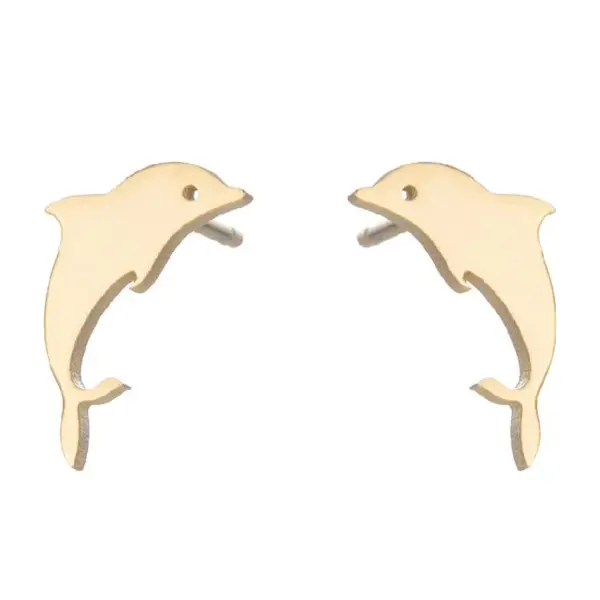 Wholesale PVD Coated 18K Gold Real Gold Plated Animal 304 Stainless Steel Simple Style Waterproof Non Tarnish Ear Studs