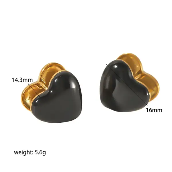 Wholesale PVD Coated Real Gold Plated 18K Gold Heart Shape 304 Stainless Steel Simple Style Waterproof Non Tarnish Ear Studs