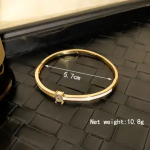 Gold Dripping Oil Diamond Geometric Bracelet