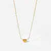 Wholesale PVD Coated Real Gold Plated Heart Shape Titanium Steel Sweet Waterproof Non Tarnish Necklace
