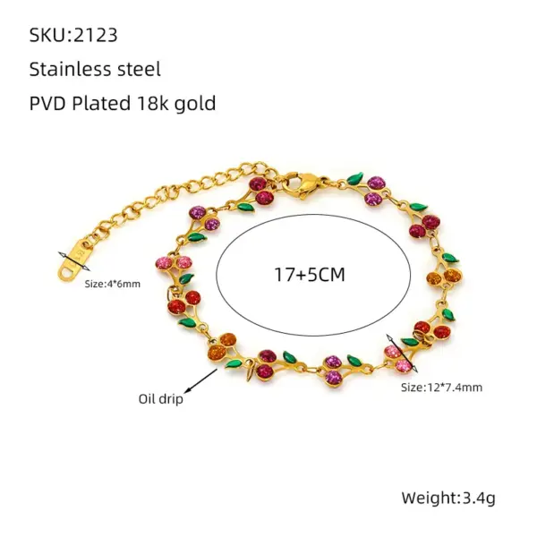 IG Style Cherry 304 Stainless Steel Bracelets In Bulk