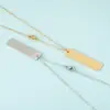 Wholesale PVD Coated Real Gold Plated Geometric Customization Laser Engraving 304 Stainless Steel Simple Style Waterproof Non Tarnish 304 Stainless Steel Pendant Necklace