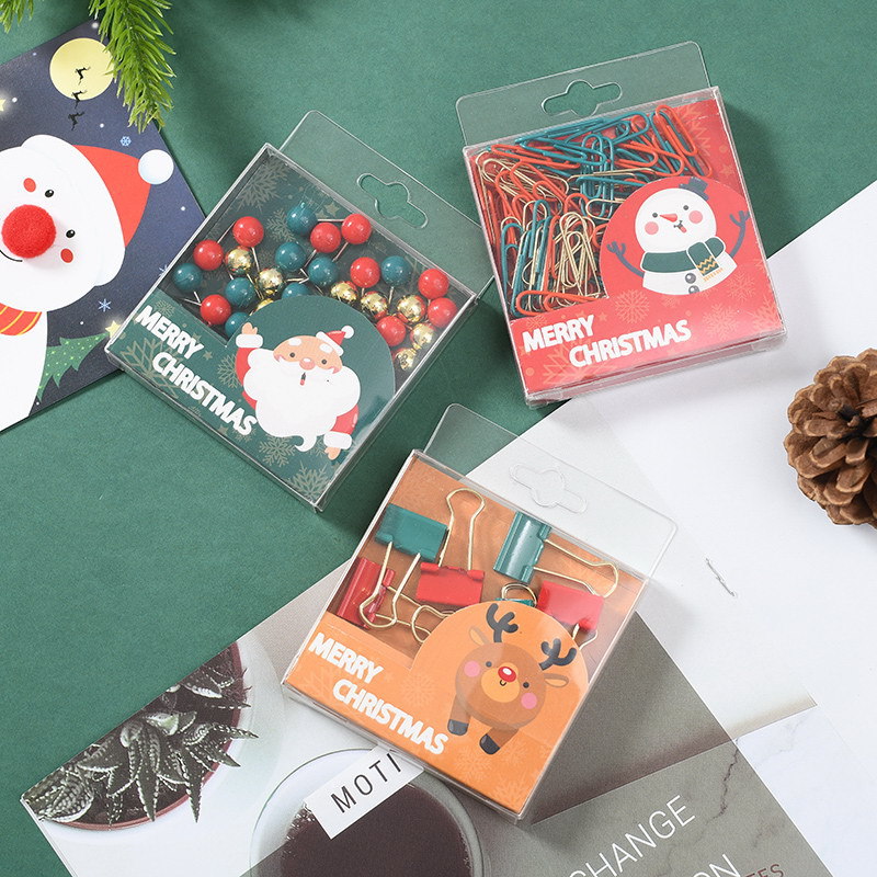 Wholesale snowman pushpin red green gold long tail clip
