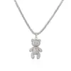 Wholesale Cartoon Style Bear Heart Shape Copper Plating Inlay Zircon Sweater Chain 1 Piece
