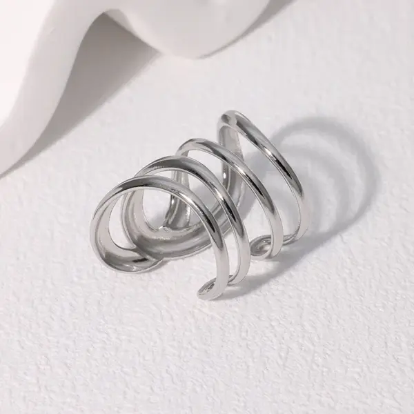 PVD Coated Real Gold Plated 18K Gold Irregular 304 Stainless Steel Modern Style Simple Style IG Style Waterproof Non Tarnish Open Rings