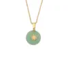 Wholesale Pastoral Geometric Natural Stone 18K Gold Plated Natural Stone Pendant Necklace In Bulk