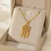 Wholesale 201 Stainless Steel Brass 18K Gold Plated Inlay Rainbow Star Flower Zircon Pendant Necklace