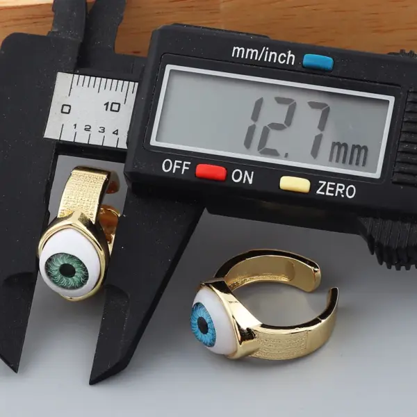 Wholesale Retro Devil's Eye Copper Open Ring Plating Resin Copper Rings