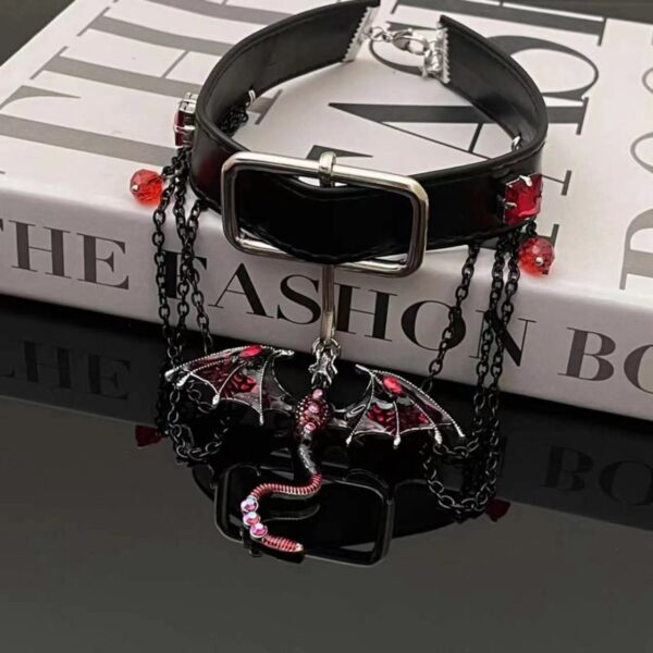 oly-3313b908c5dd43260204e37f69d6bb56 Wholesale Dark style small flying dragon tassel bead pendant collar necklace female niche personality sweet cool fashion all-match clavicle chain