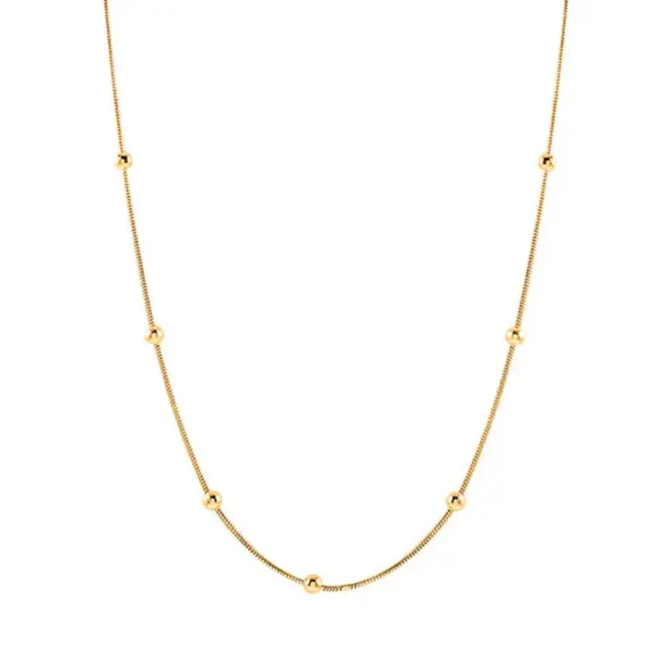 Real Gold Plated Solid Color 304 Stainless Steel Fashion Waterproof Non Tarnish Necklace