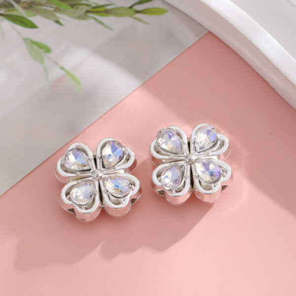 Wholesale New Product Cross-Border Heavy-Duty Flower Full Diamond Alloy Wearable Straight Hole Beads DIY Mobile Phone Keychain Handmade Jewelry