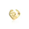 Wholesale New 18k Copper Gold-plated Alphabet Open Ring Nihaojewelry