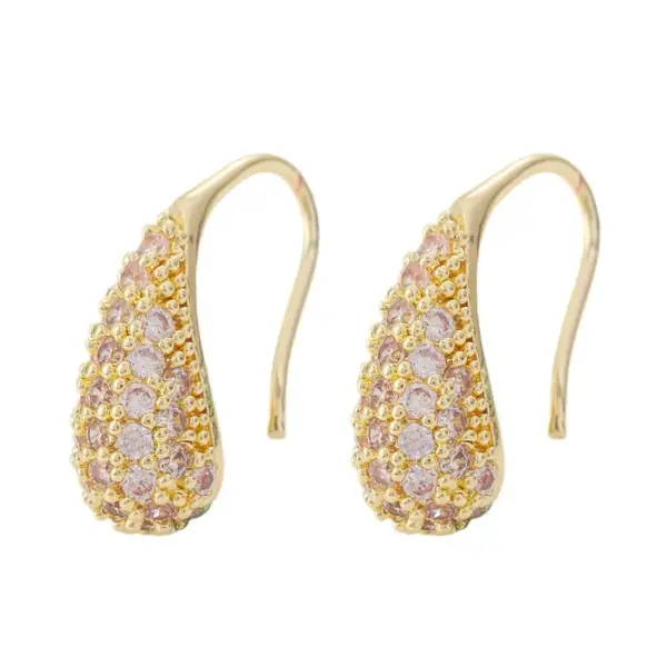 Wholesale 1 Pair Simple Style Solid Color Inlay Copper Zircon Earrings