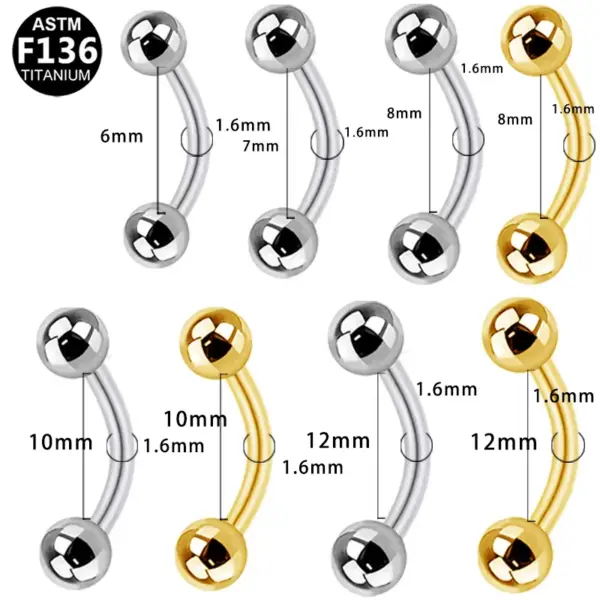 Wholesale 1 Piece Ear Cartilage Rings & Studs Simple Style Classic Style Simple Pure Titanium Titanium Alloy Polishing Plating 14K Gold Plated White Gold Plated Eyebrow Studs Ear Cartilage Rings & Studs Belly Rings
