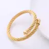 PVD Coated 18K Gold Plated Bulb 304 Stainless Steel Retro Waterproof Non Tarnish 304 Stainless Steel Bangle