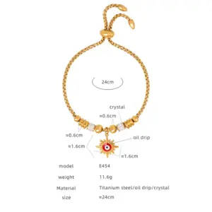 E454-Gold Cross Bracelet