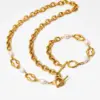 Wholesale PVD Coated Real Gold Plated 16K White Plating Solid Color 304 Stainless Steel Freshwater Pearl IG Style Simple Classic Waterproof Non Tarnish Bracelets Necklace