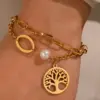 Wholesale Modern Style Classic Style Life Tree 304 Stainless Steel Stainless Steel Bracelets In Bulk