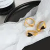Wholesale PVD Coated Real Gold Plated 18K Gold Heart Shape 304 Stainless Steel Simple Style Waterproof Non Tarnish Open Ring