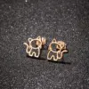 PVD Coated 18K Gold Real Gold Plated Animal 304 Stainless Steel Cute Sweet Waterproof Non Tarnish Ear Studs