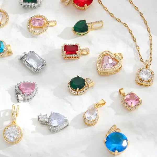 Wholesale Vintage Style Geometric Stainless Steel Plating Inlay Zircon Pendant Necklace