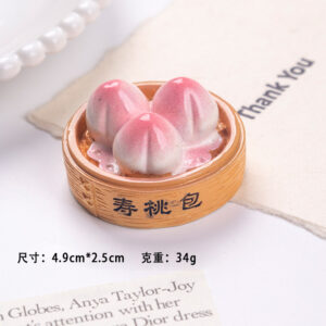 Birthday peach bun / Add black magnet