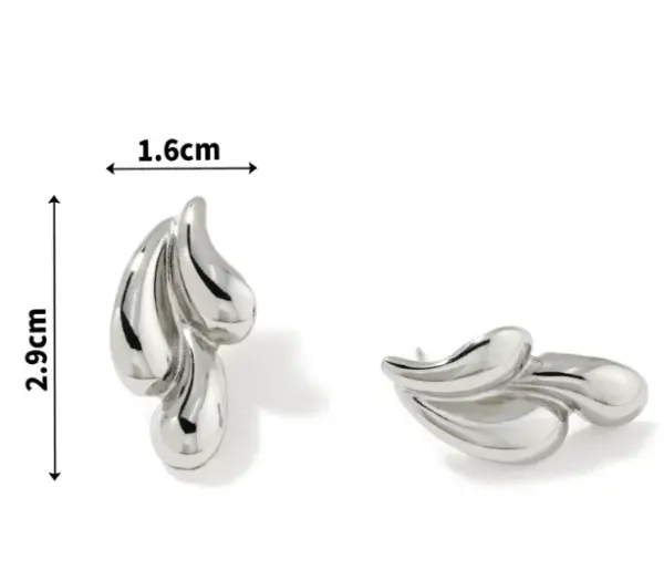 Wholesale 304 Stainless Steel Paisley Water Droplets Electroplating 18K Gold Plated Golden Plated Elegant Waterproof Non Tarnish Gold Ear Studs