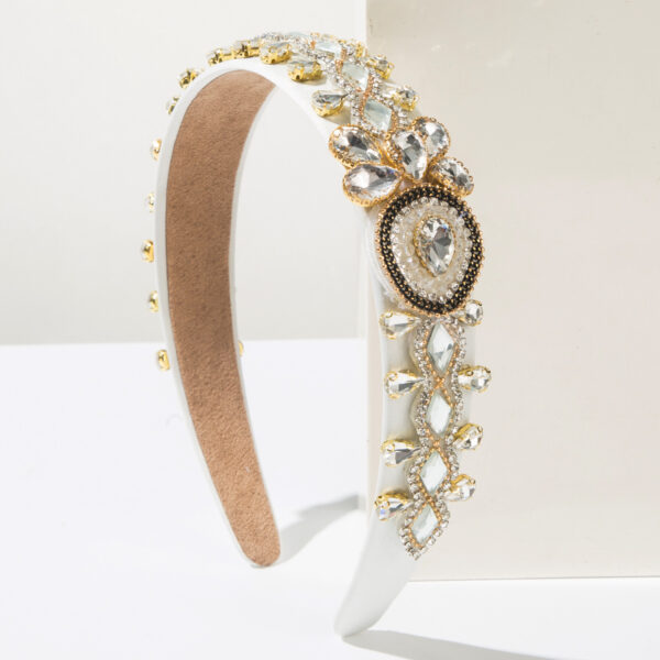 oly-3349558c14aa5de6278941dbba89447a Wholesale Cross-Border New Style Colorful Glass Diamond High-End Headband for Women European and American Retro Temperament Full Diamond Banquet Headband Hair Accessories