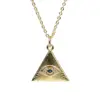 Wholesale Devil's Eye Blue Eye Pendant Copper Inlaid Zircon Gold-plated Necklace
