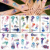 Wholesale 10 PCs/Pack Colorful Marine Jellyfish Painted Tattoo Sticker Party Party Fun Decorative Face Sticker Simulation Arm Sticker