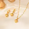Wholesale Jewelry Sweet Simple Style Classic Style Heart Shape Titanium Steel Plating Bracelets Earrings Necklace