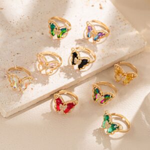 Wholesale Korean style sweet butterfly diamond ring for women ins trendy fashion personality light luxury niche design sense online celebrity ring